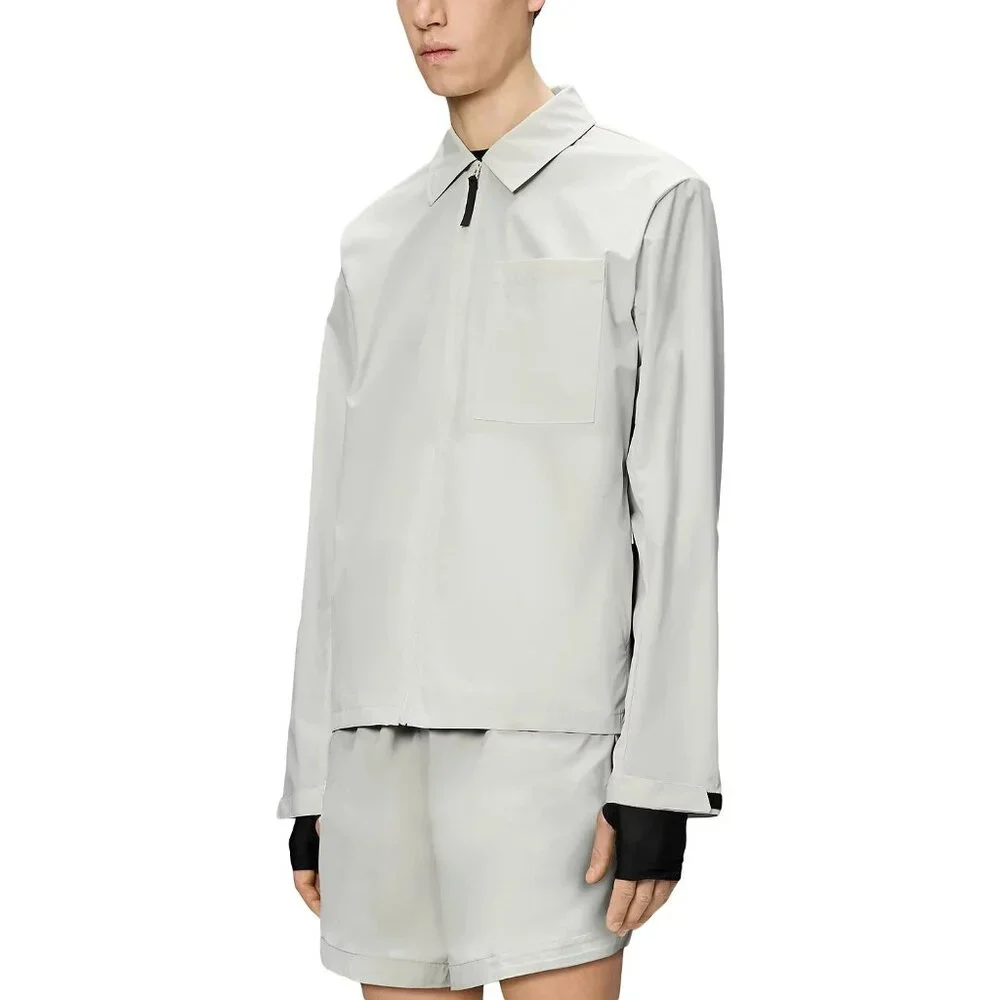 Rains Mito Overshirt‎ Lightweight Breathable Shirt Jacket In Matrix Cream Large